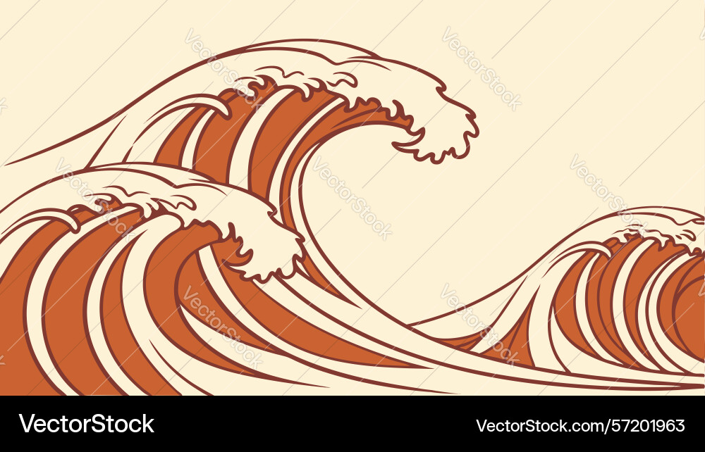 Dynamic ocean wave pattern powerful nature art vector image