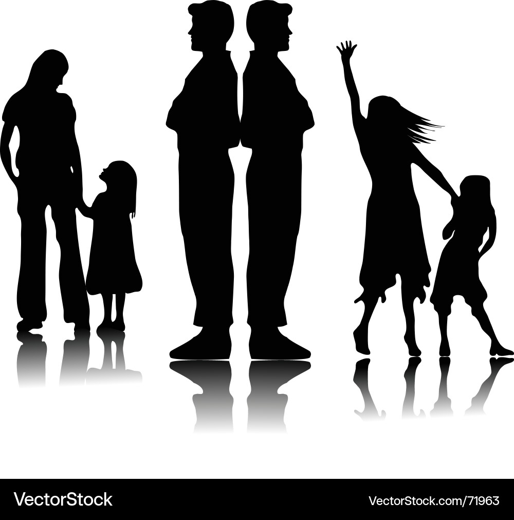 Family Silhouette vector image