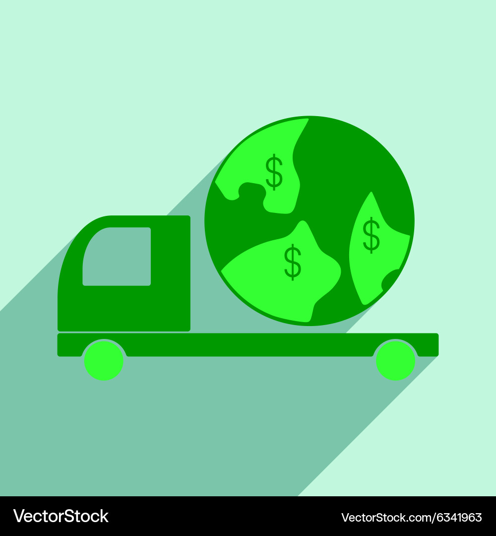 Flat with shadow icon and mobile application vector image