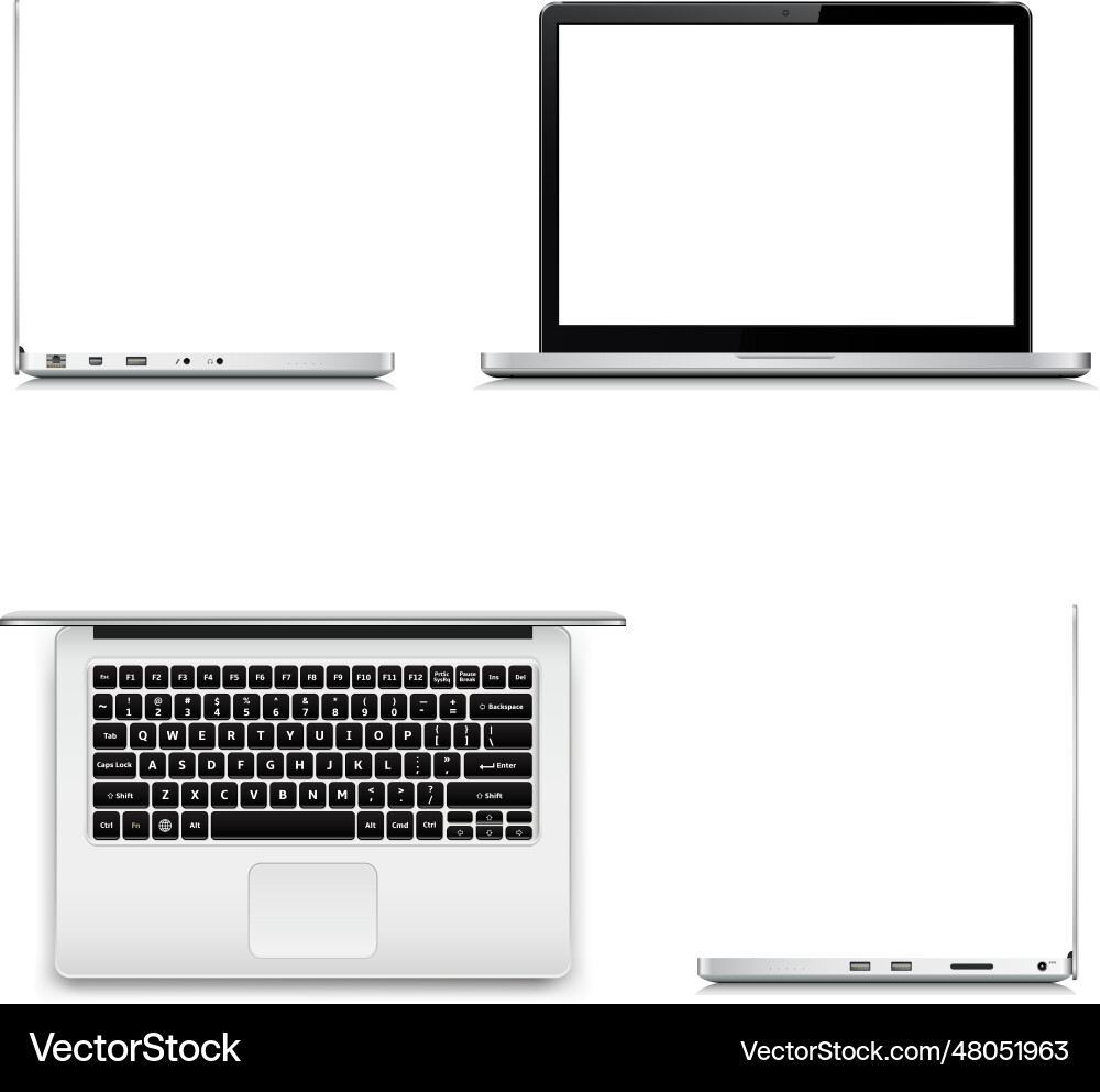 Front side and top view on laptop computer Front side and top view on laptop computer vector image