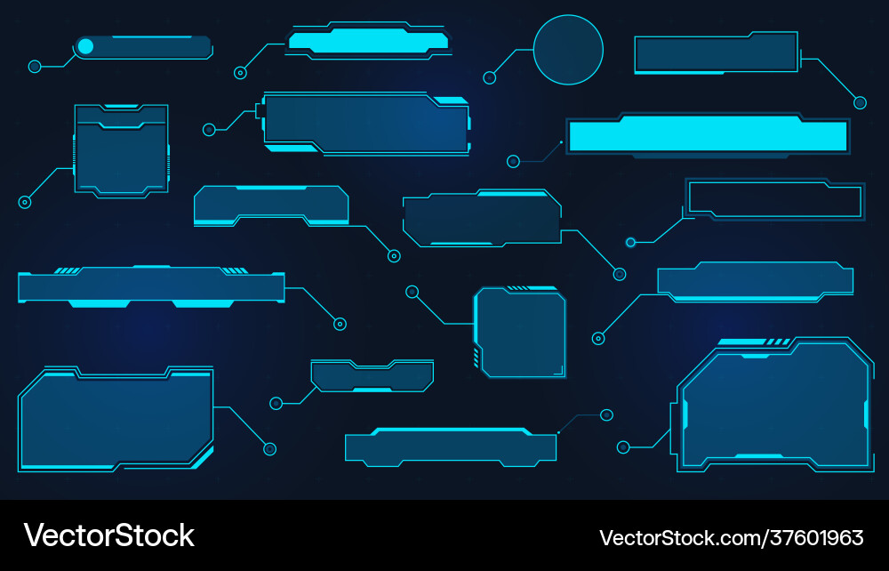 Futuristic Tech Interface Elements vector image