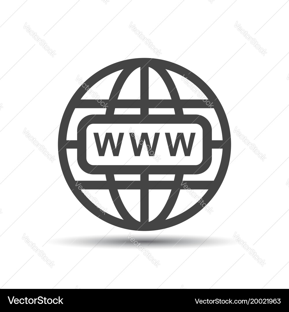 Go to web icon internet flat for website on white vector image