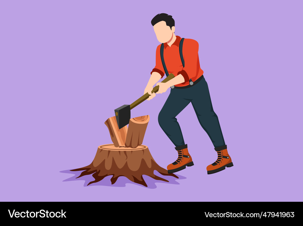 Graphic flat design drawing of strong woodman Graphic flat design drawing of strong woodman vector image