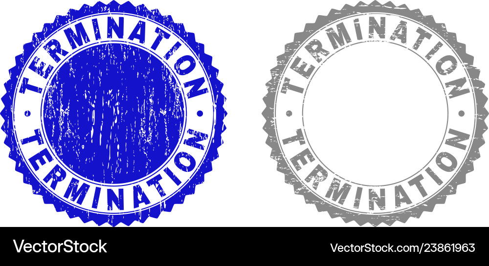 Grunge termination scratched stamps Grunge termination scratched stamps vector image