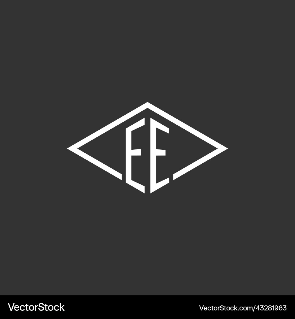 Initials ee logo monogram with simple diamond Initials ee logo monogram with simple diamond Vector Image