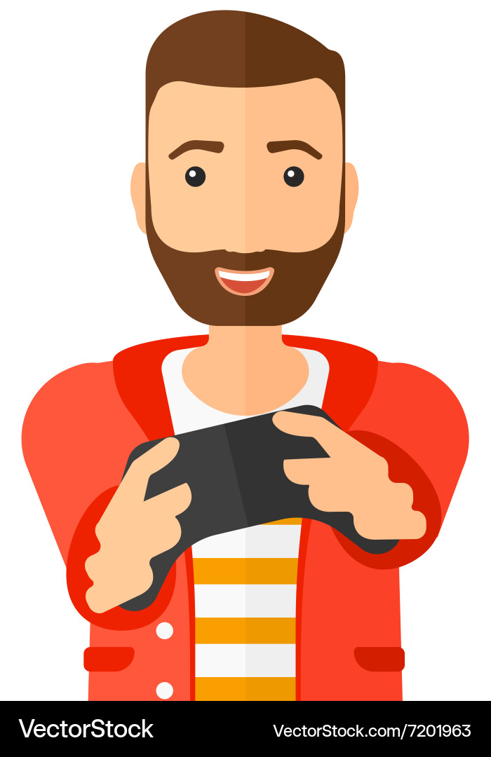 Man playing video game vector image