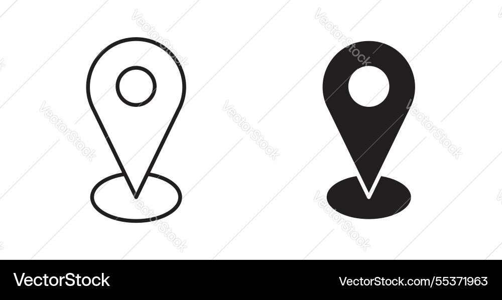 Marker icon set in thin line for web vector image