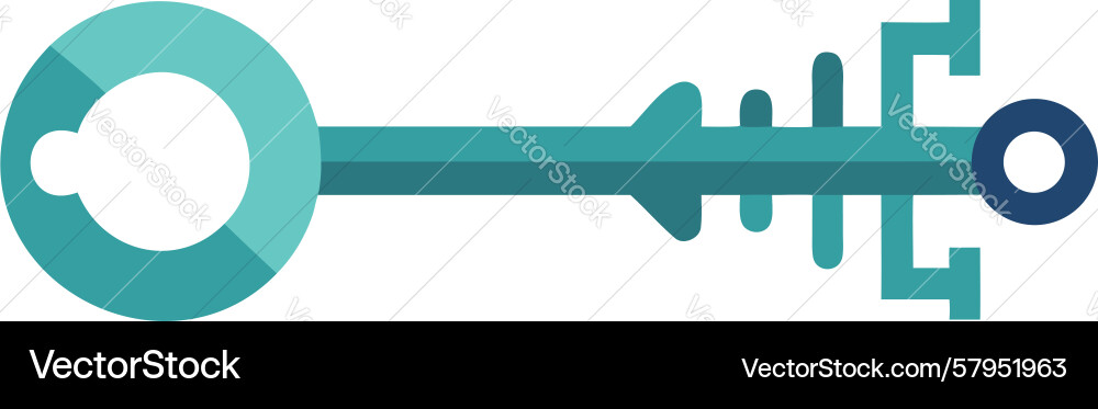 Modern Key - Teal Access vector image
