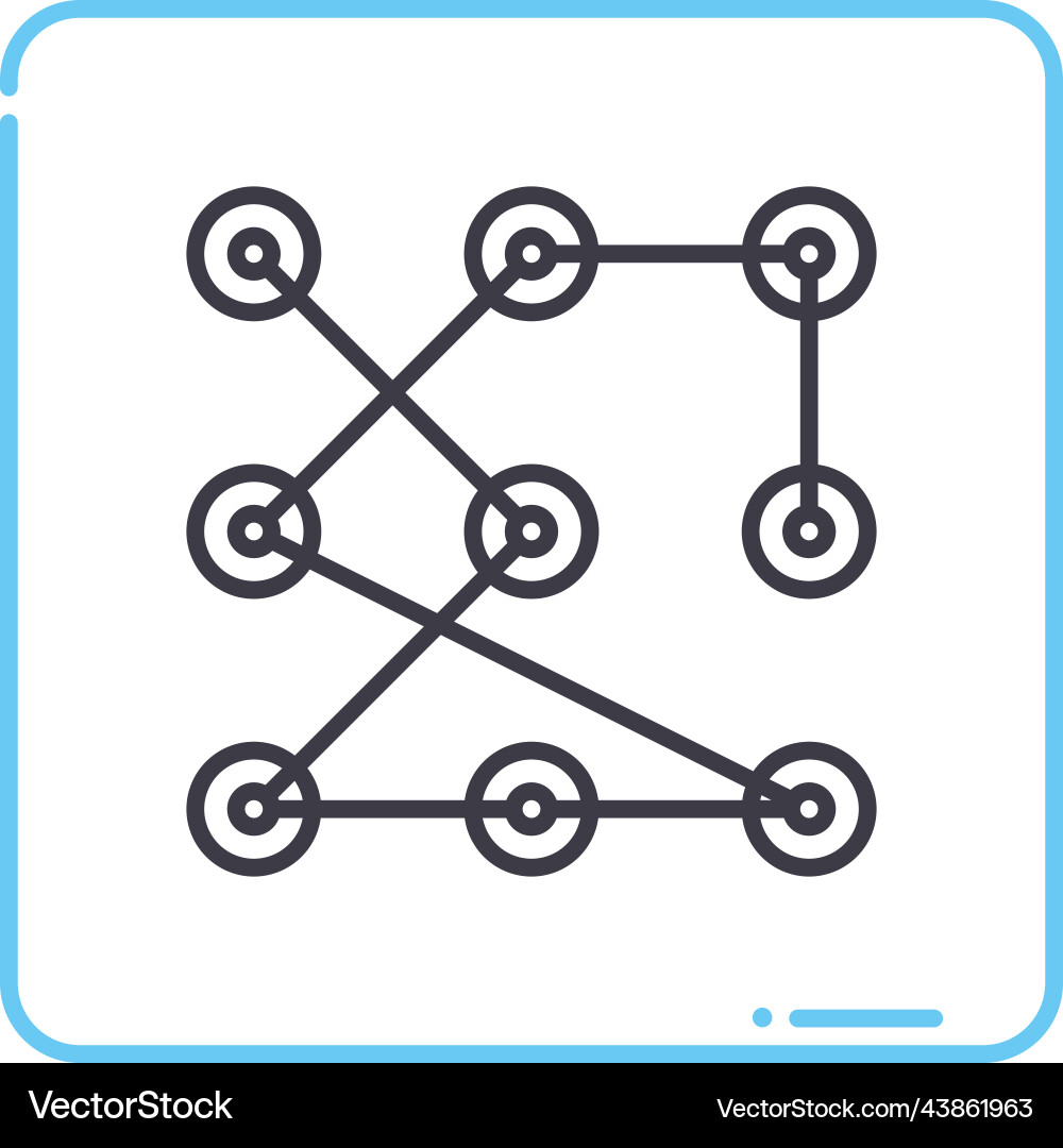 Pattern recognition line icon outline symbol Pattern recognition line icon outline symbol vector image