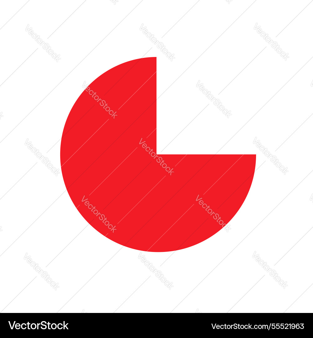 Red pic basic simple shapes isolated on white Vector Image