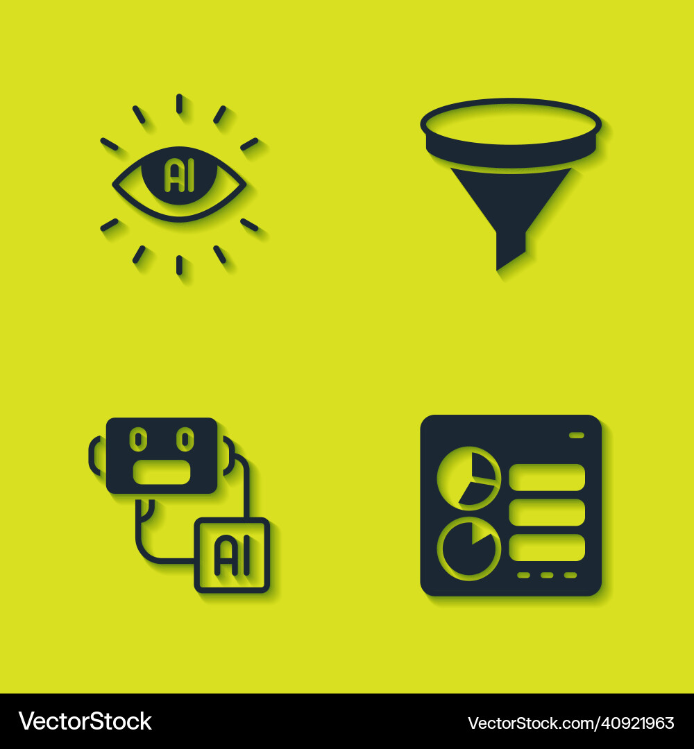 Set artificial intelligence ai computer api Set artificial intelligence ai computer api Vector Image