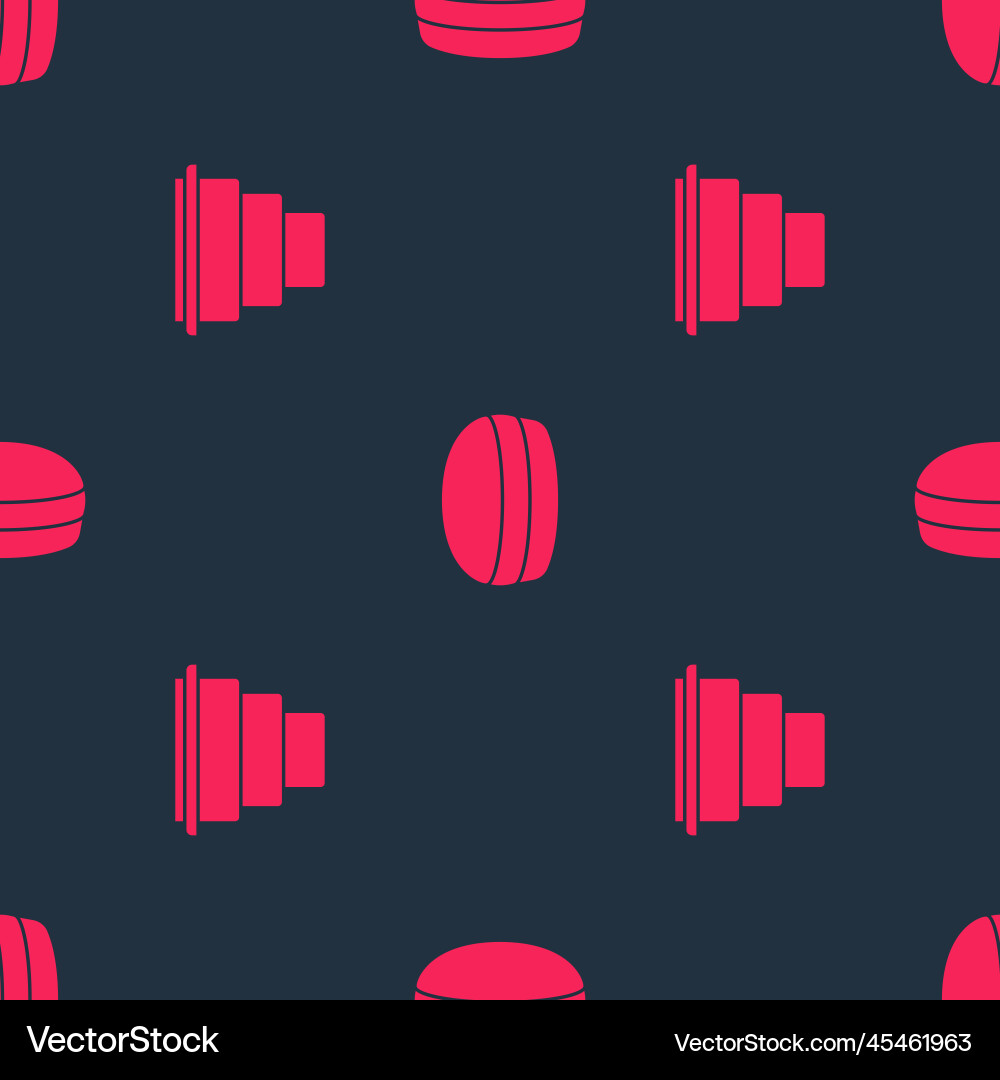 Set cake and macaron cookie on seamless pattern Set cake and macaron cookie on seamless pattern Vector Image