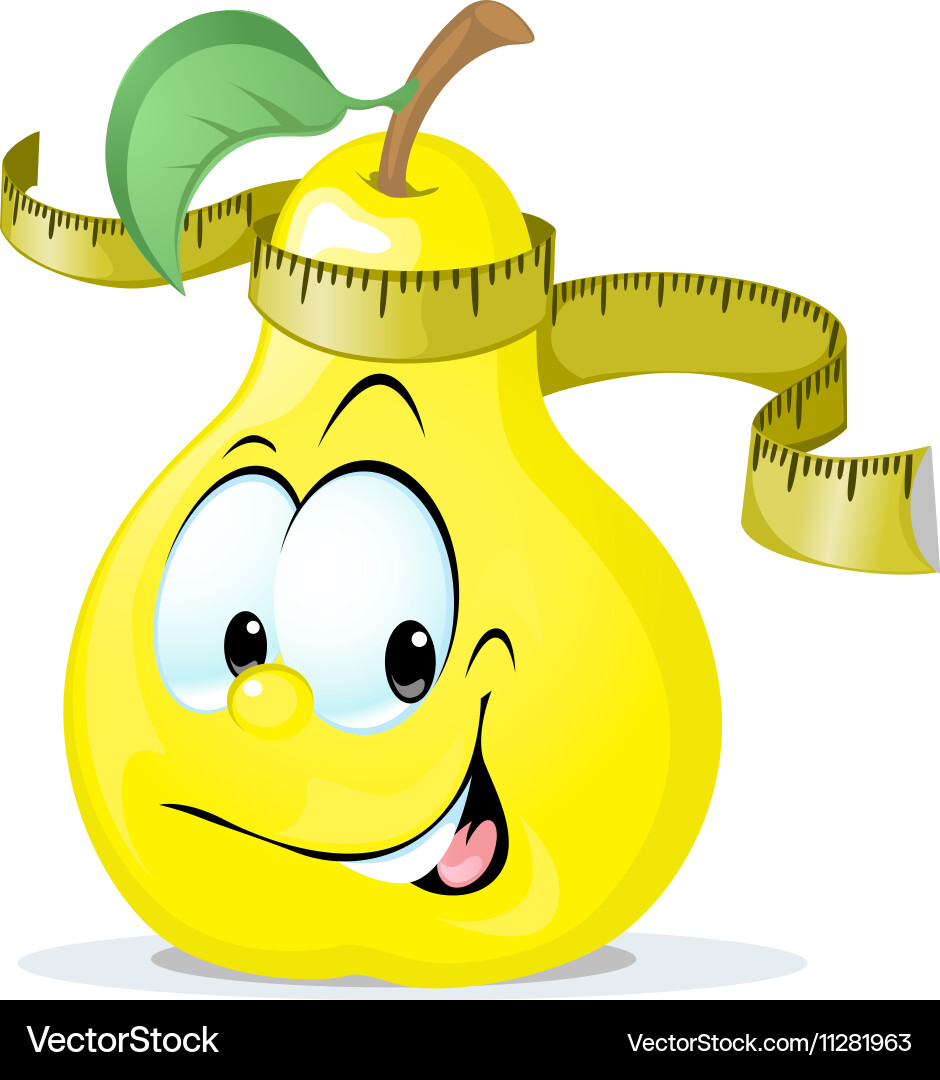 Smiling Pear with Measuring Tape vector image