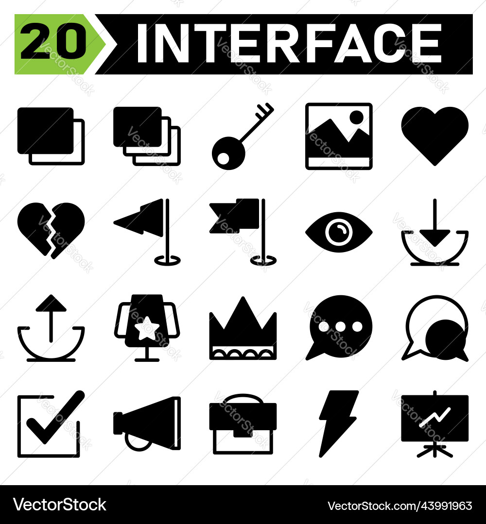 Web interface icon set include layer app add Web interface icon set include layer app add vector image