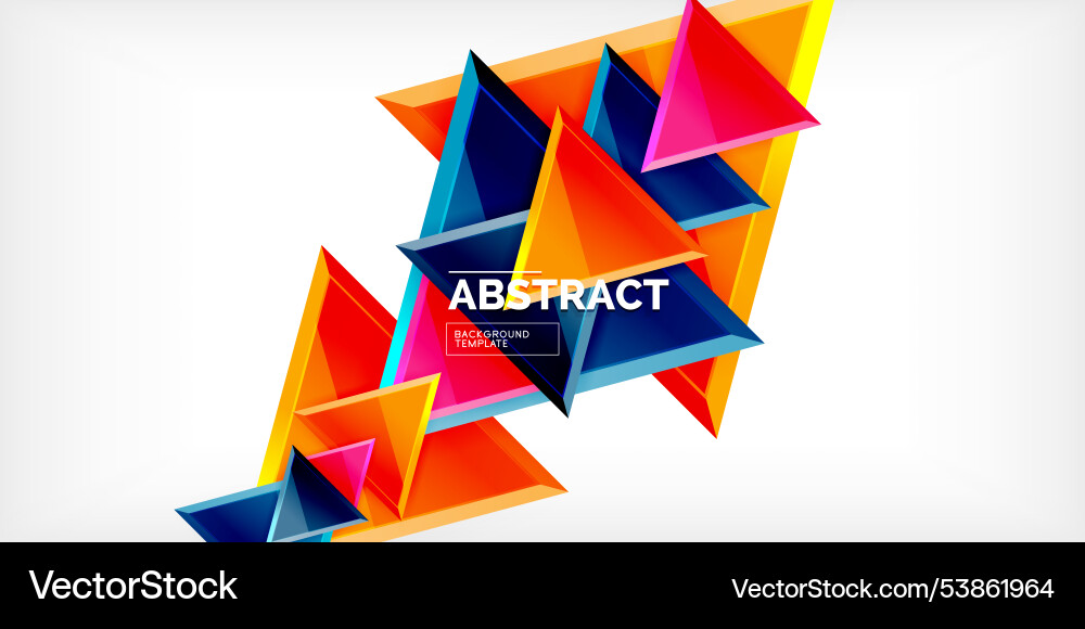 Abstract background - colorful triangles with 3d Abstract background - colorful triangles with 3d Vector Image