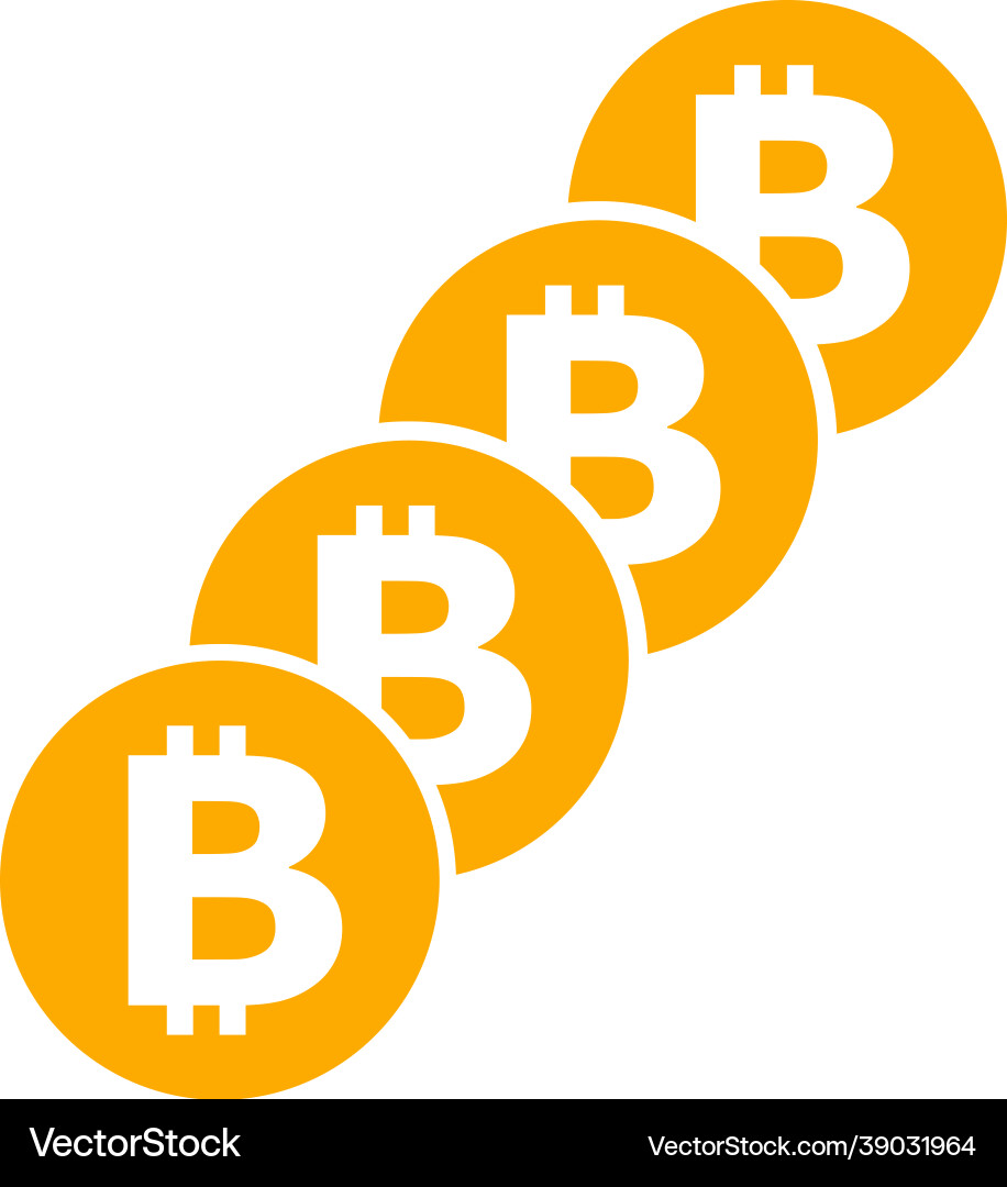 Bitcoin coin blockchain flat icon symbol Vector Image