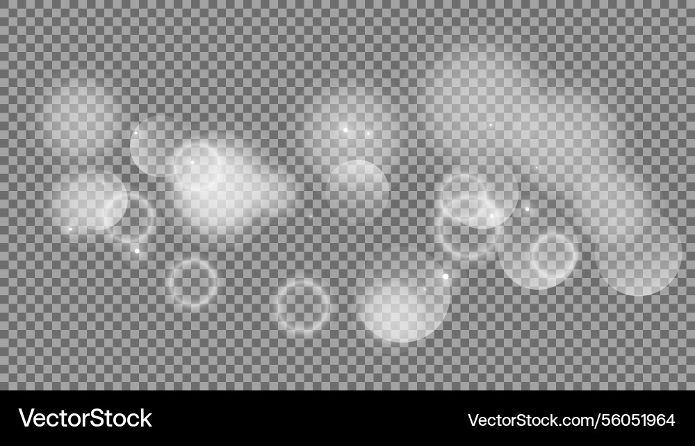 Bokeh circles on transparent background Bokeh circles on transparent background vector image
