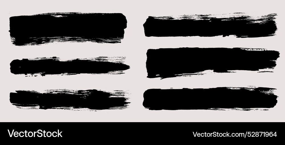 Brush strokes set of text boxes Brush strokes set of text boxes vector image