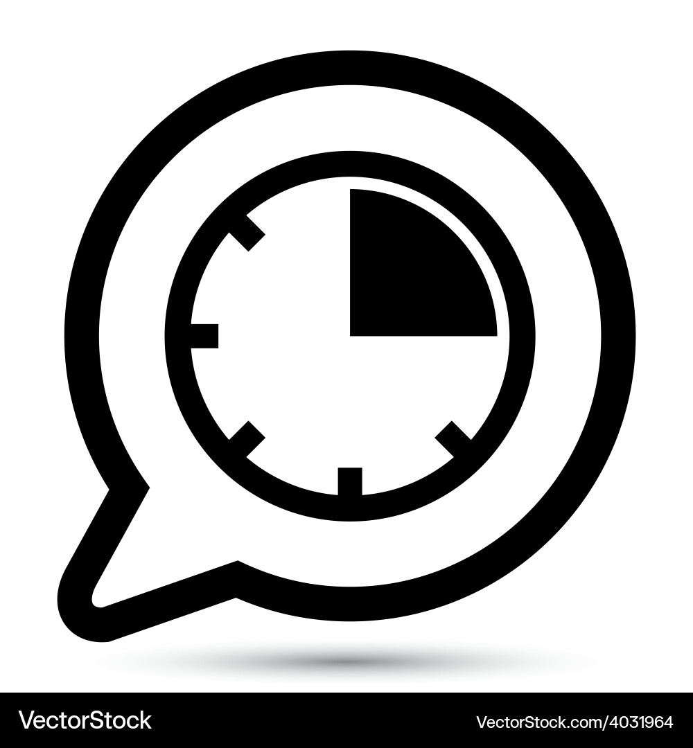 Bubble with timer icon Vector Image