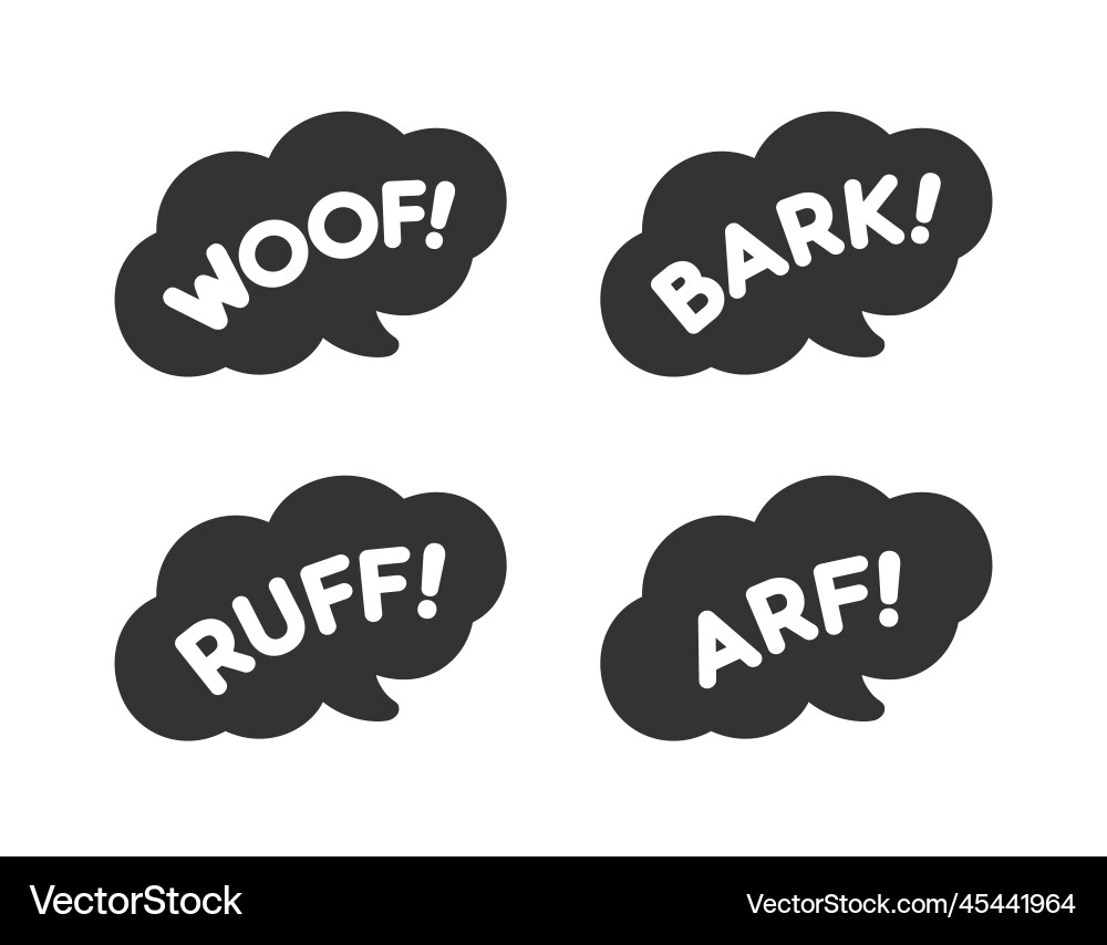Cartoon comics dog bark sound effect Cartoon comics dog bark sound effect vector image