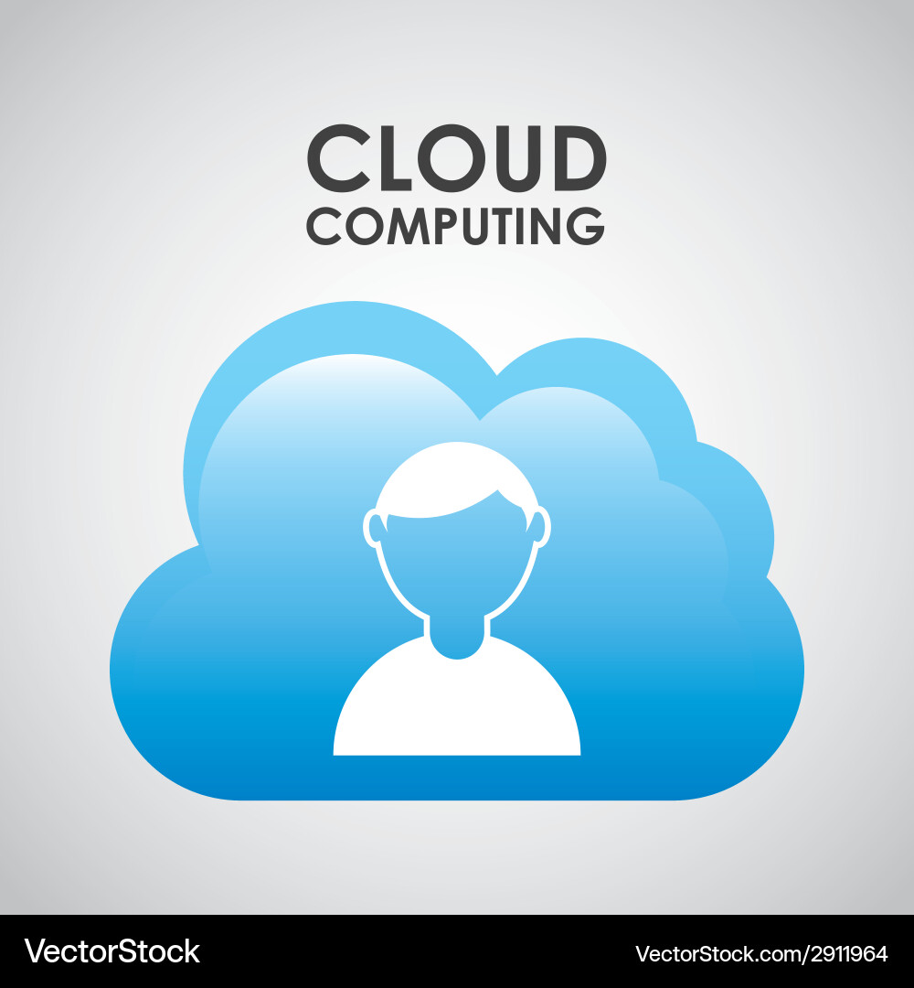 Cloud computing over background Vector Image