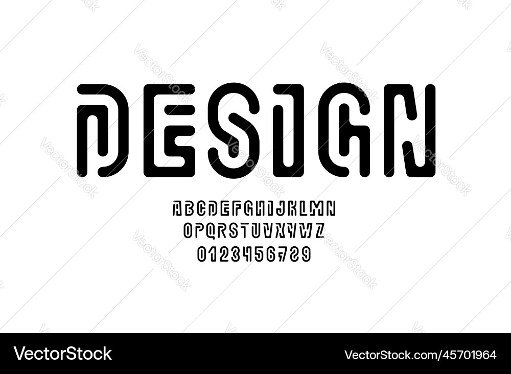 Digital font alphabet from segment line minimal Digital font alphabet from segment line minimal Vector Image