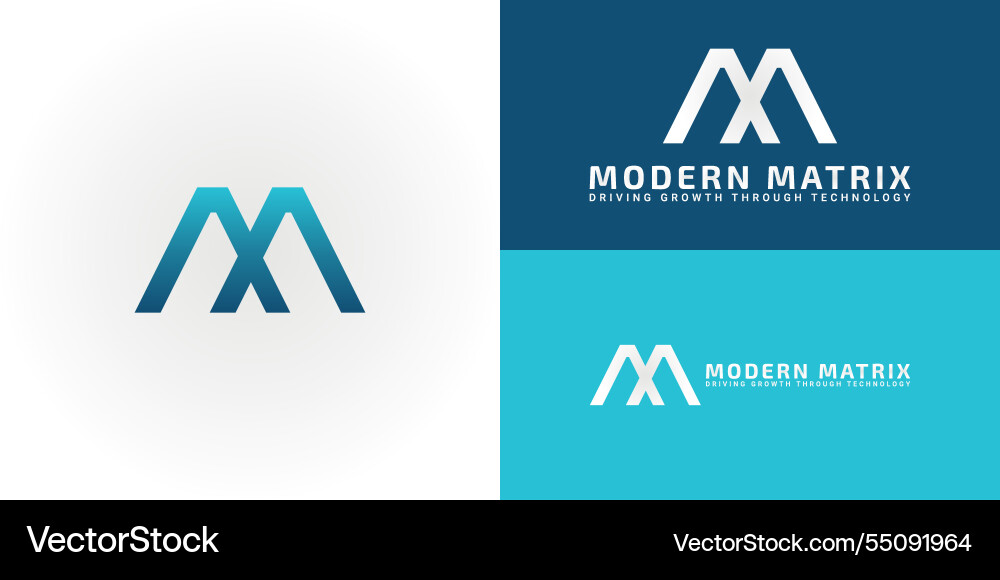 Dynamic logo design features the initials mm Vector Image