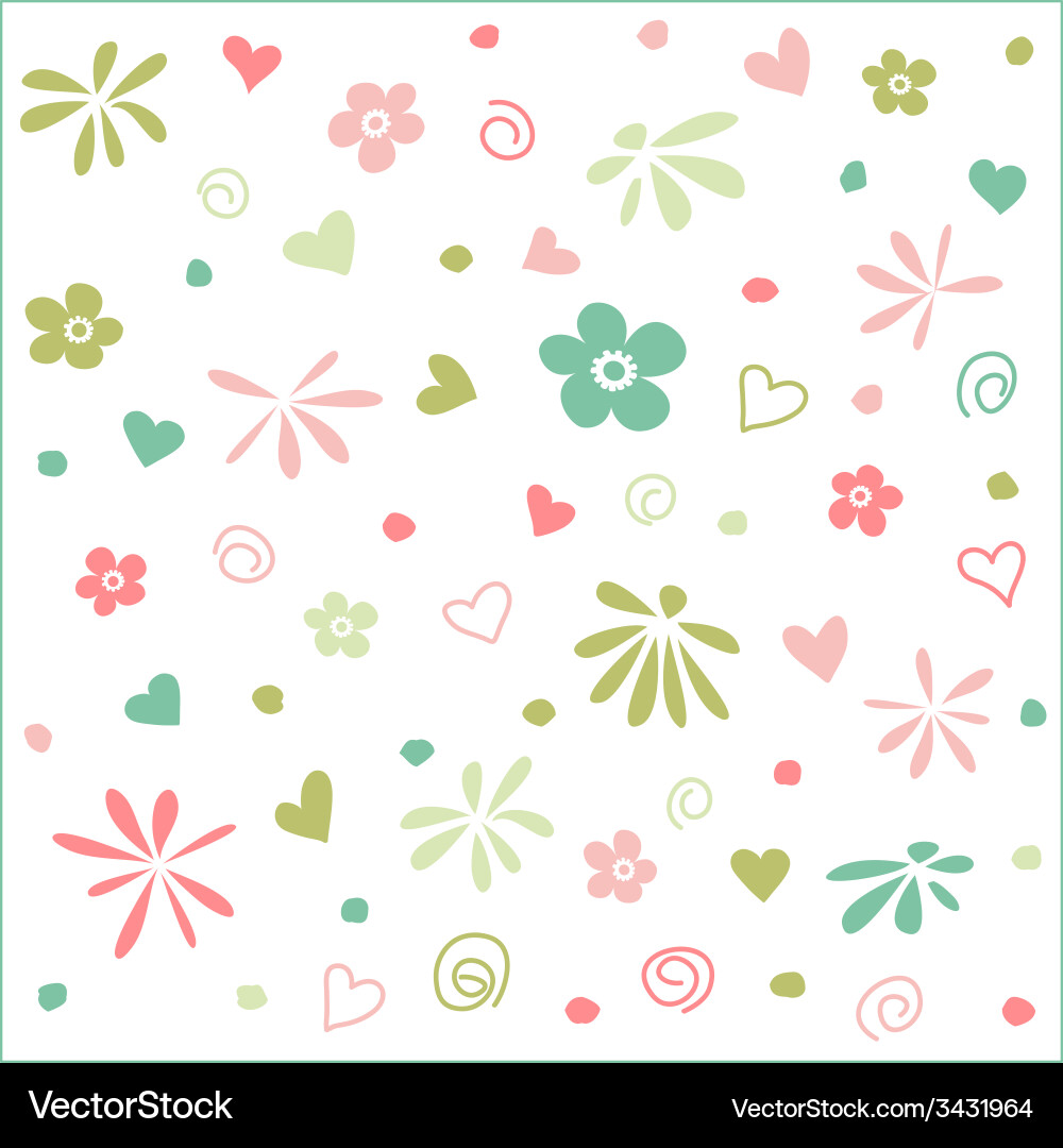 Floral Seamless Wallpaper Vector Image