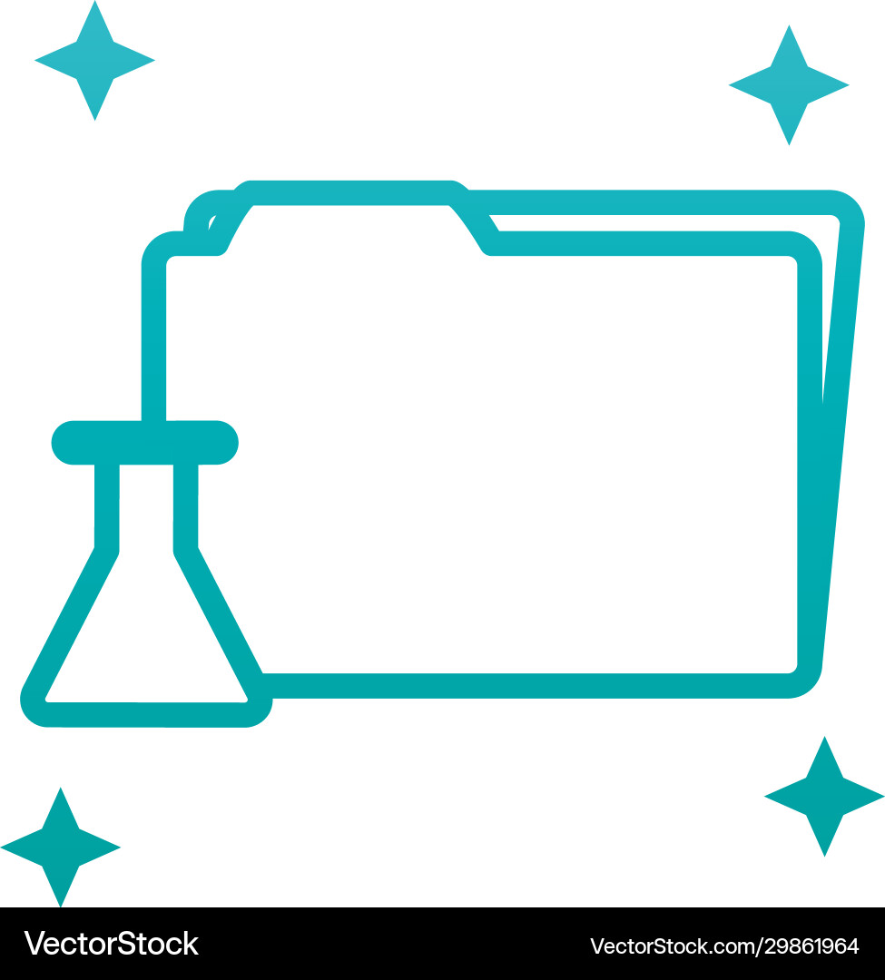 Isolated chemistry flask and file gradient style vector image