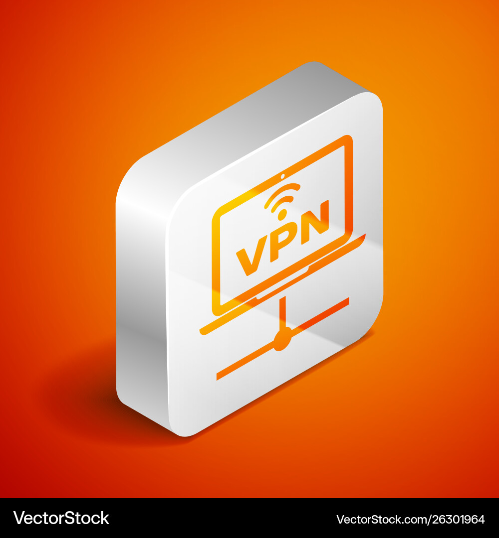 Isometric vpn computer network icon isolated Isometric vpn computer network icon isolated vector image