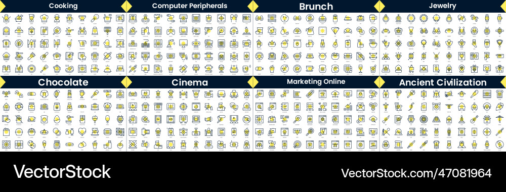 Linear style icons pack in this bundle include vector image
