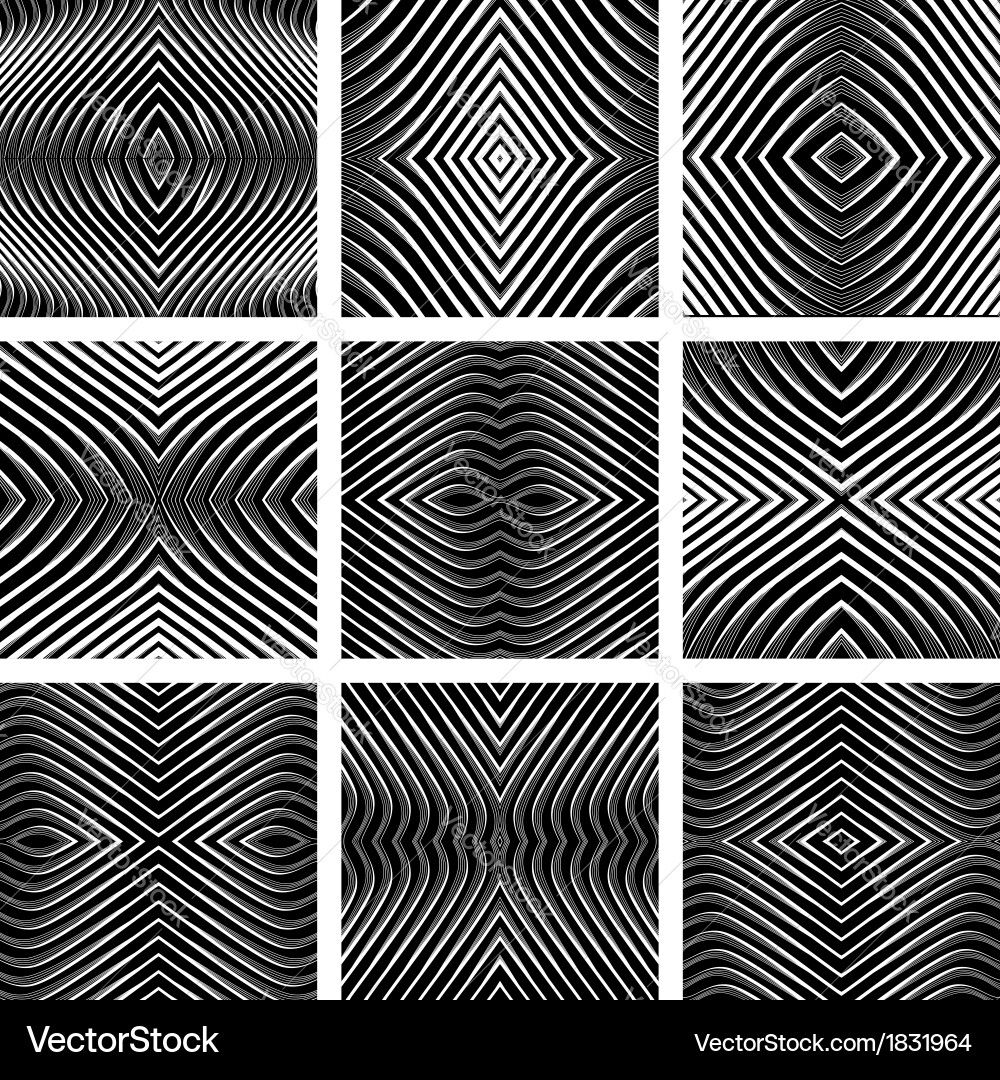 Op Art Symmetry Patterns vector image