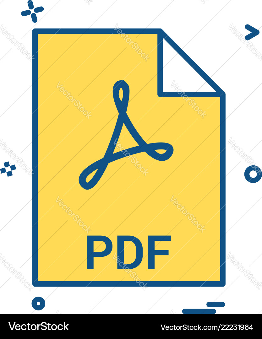 Pdf file extension format icon design Vector Image
