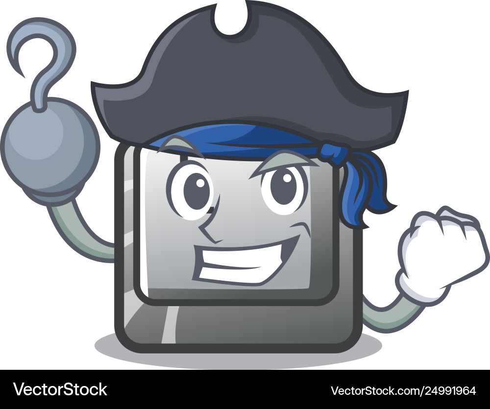 Pirate button l attached to character keyboard vector image