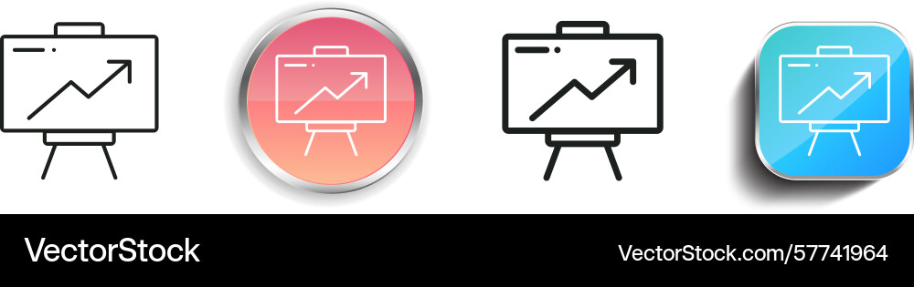 Presentation icon thin linear regular and button vector image