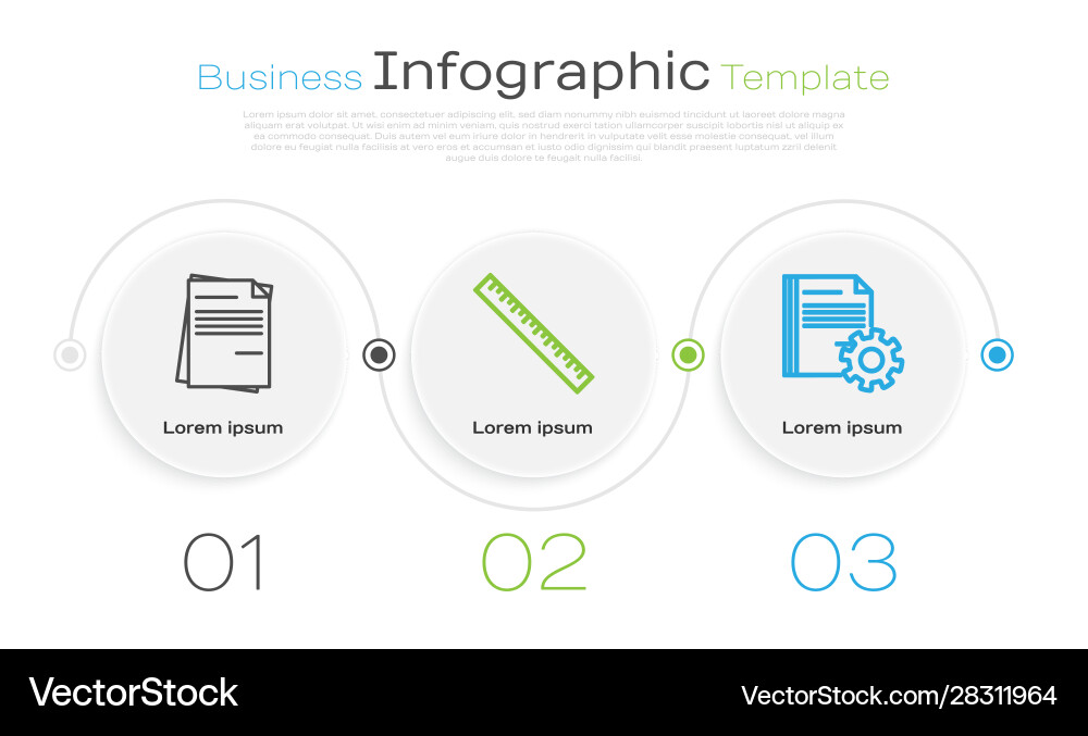 Set line file document ruler Set line file document ruler vector image