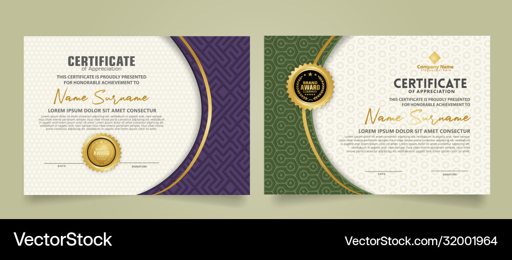 Set modern certificate template with dynamic Set modern certificate template with dynamic vector image