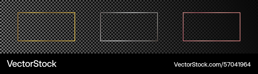 Set of three rectangular shape frames Set of three rectangular shape frames vector image
