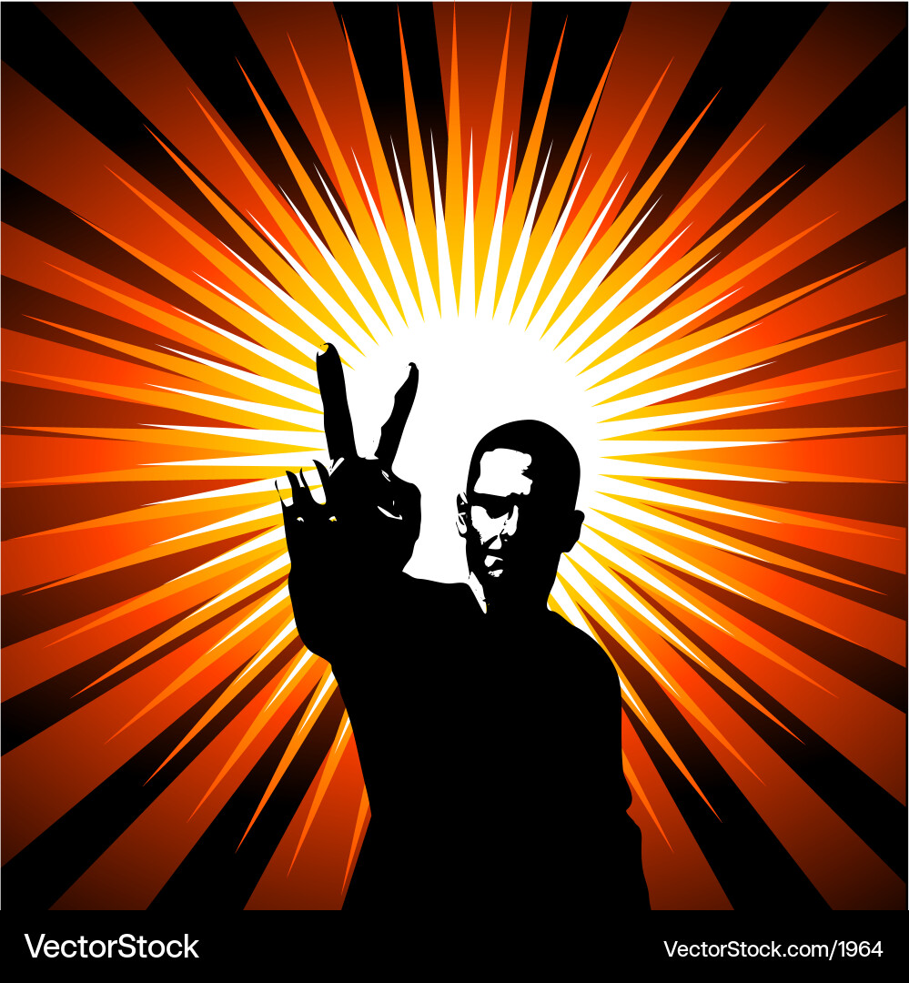 Single Silhouette Peace Vector Image
