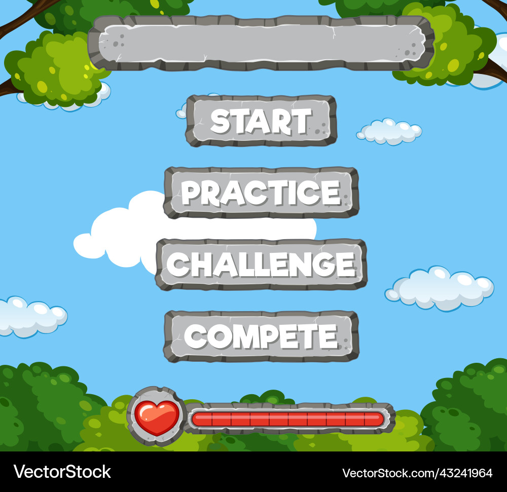 Sky background with game template Sky background with game template vector image