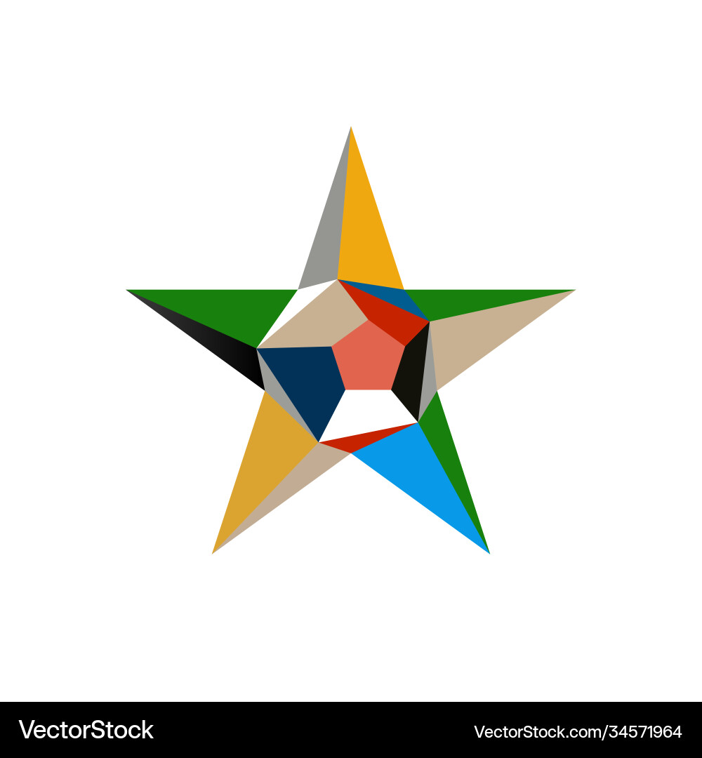 Star in style cubism design element Vector Image