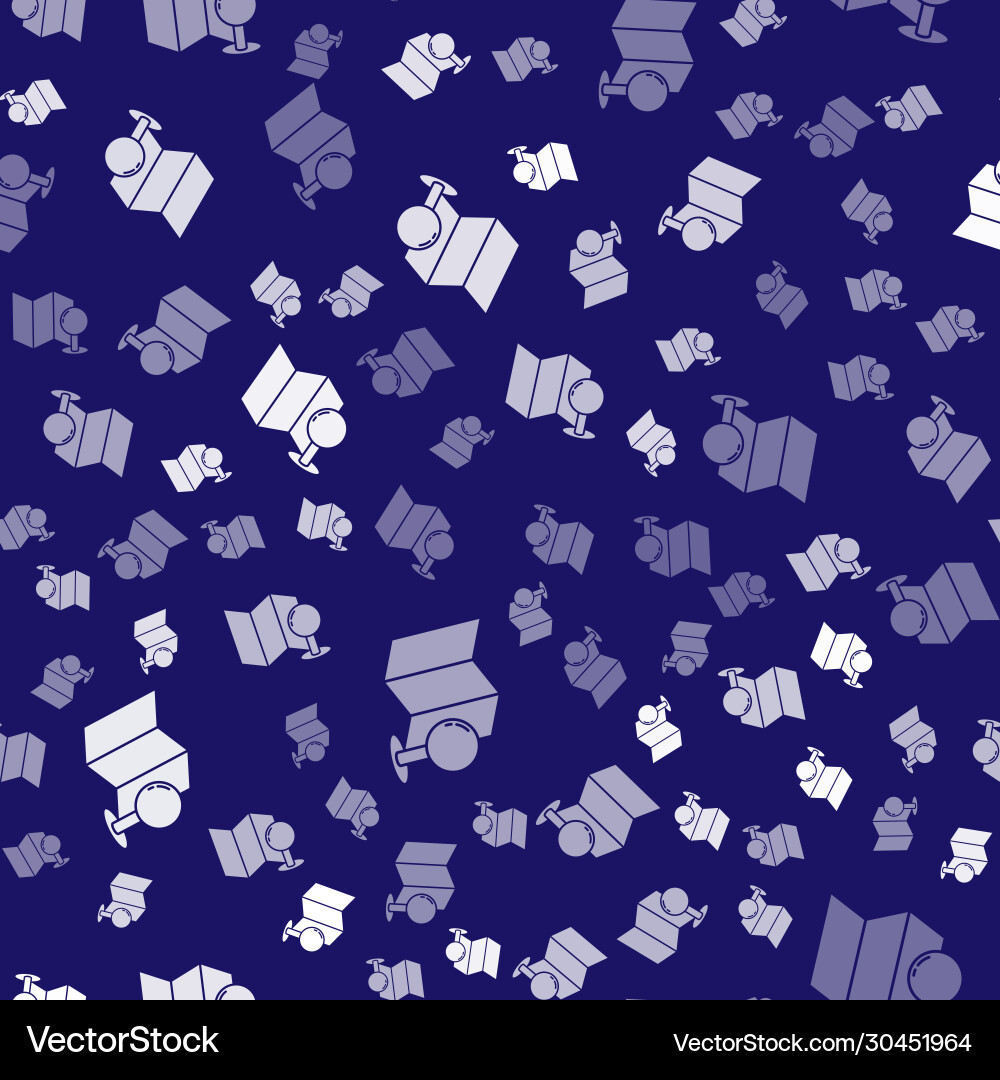 White folded map with push pin icon isolated Vector Image