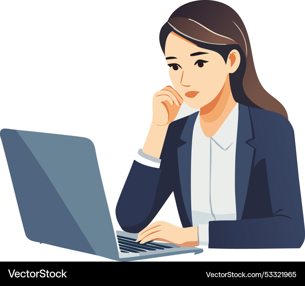 A person in front of computer Vector Image