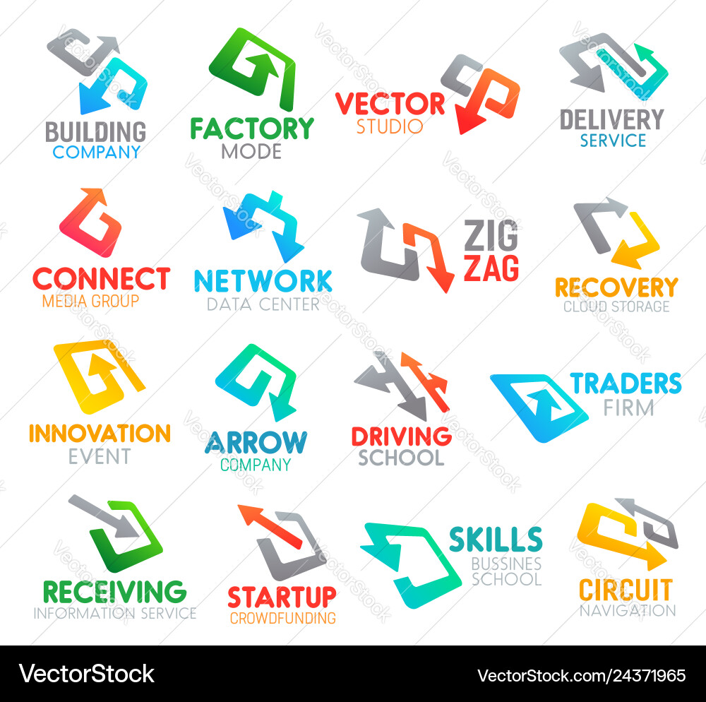 Abstract Pointers & Arrows Icons vector image