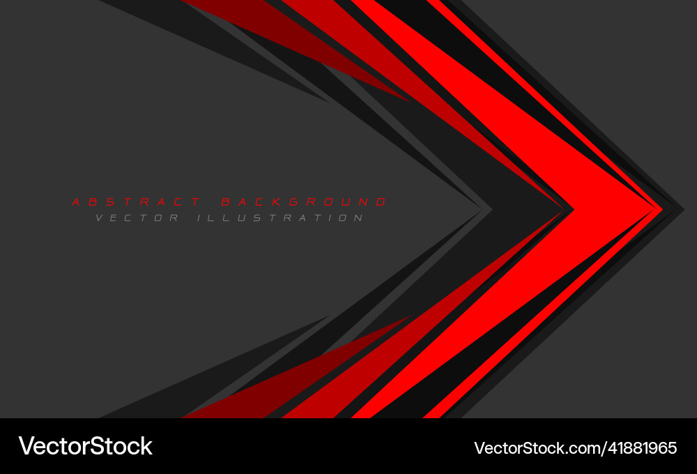 Abstract red arrow speed direction on grey design Abstract red arrow speed direction on grey design vector image