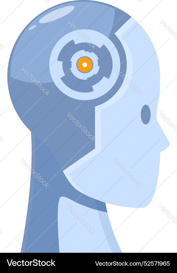 Artificial intelligence character thinking Vector Image