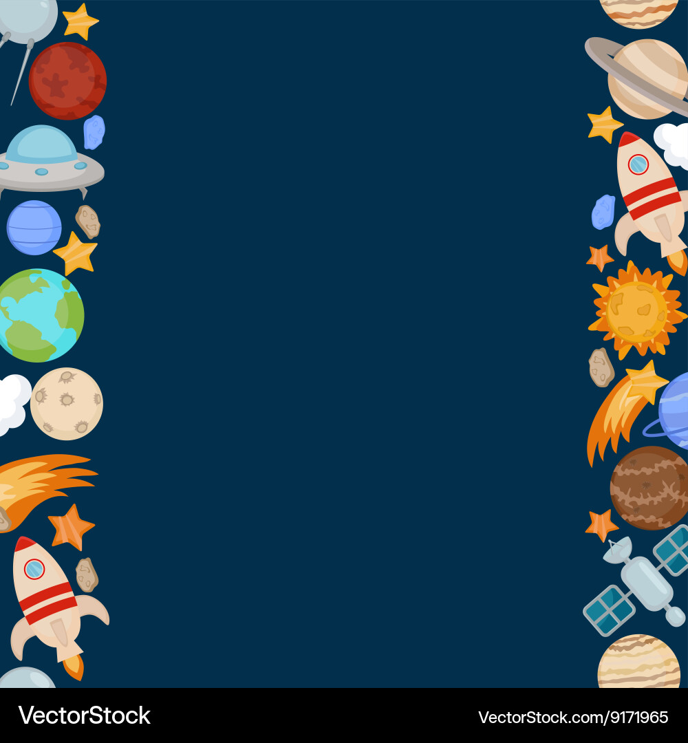 Background with space icons vector image