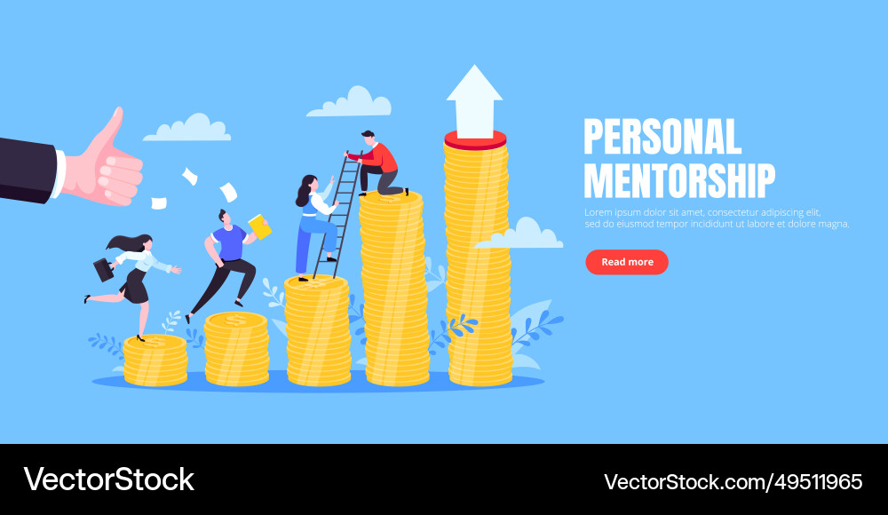 Business Mentor hilft Karriere und Geld zu verbessern Business Mentor hilft Karriere und Geld zu verbessern vektorbild