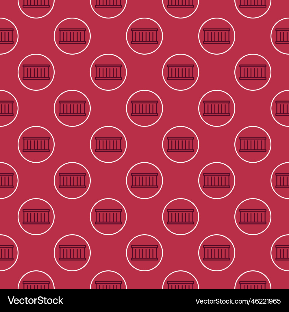 Circle with shipping container concept red line Circle with shipping container concept red line vector image