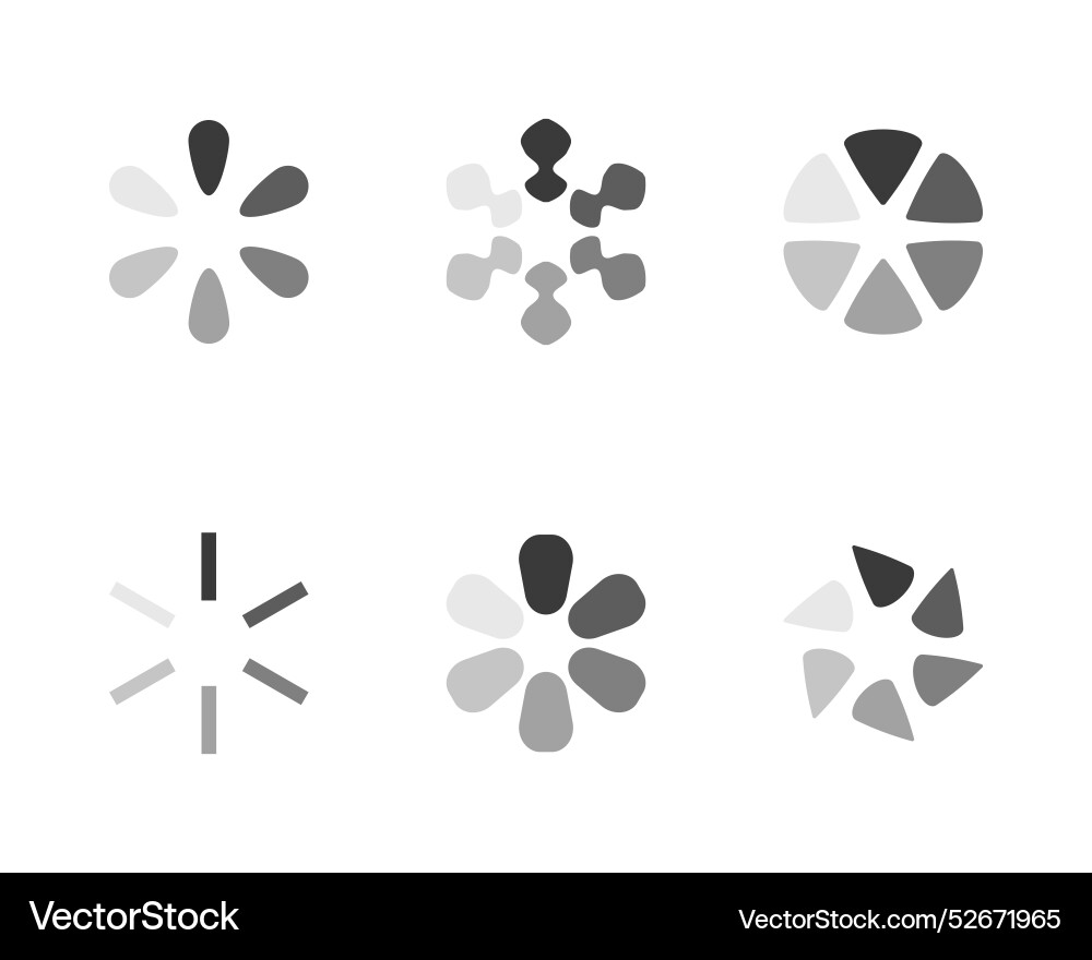 Collection loading bar status icon set of loaded Vector Image
